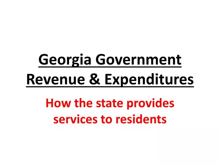 georgia government revenue expenditures