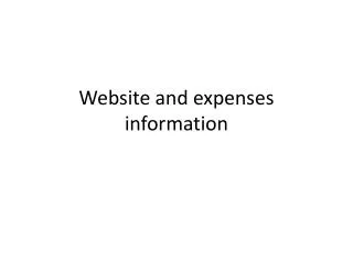 Website and expenses information