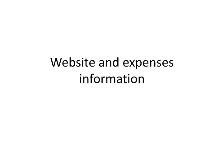 website and expenses information