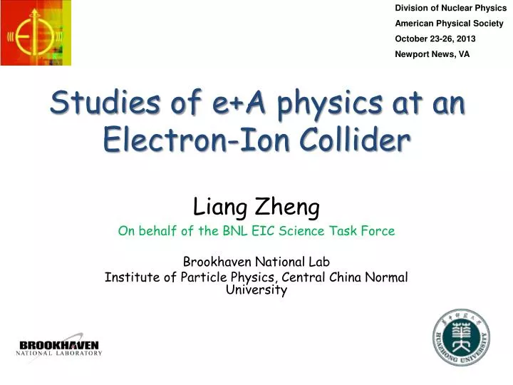 studies of e a physics at an electron ion collider