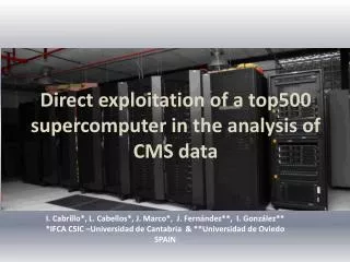 Direct exploitation of a top500 supercomputer in the analysis of CMS data