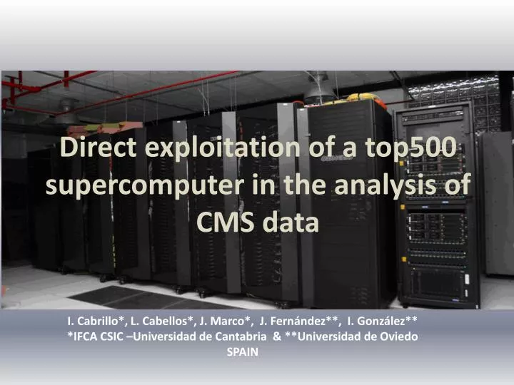 direct exploitation of a top500 supercomputer in the analysis of cms data