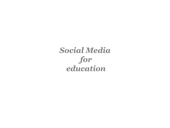 social media for education