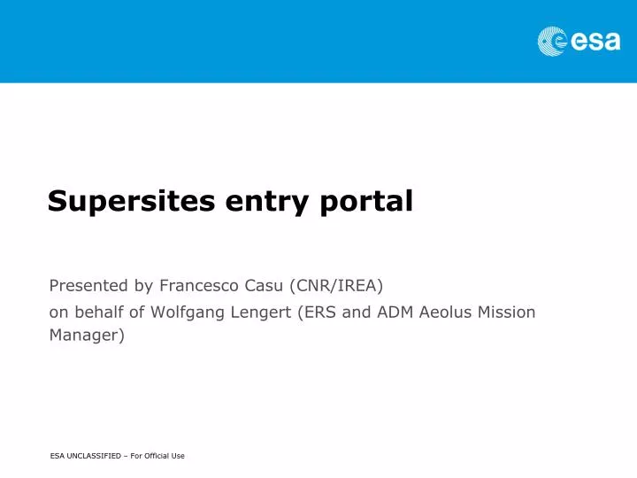 supersites entry portal