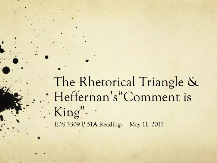 the rhetorical triangle heffernan s comment is king