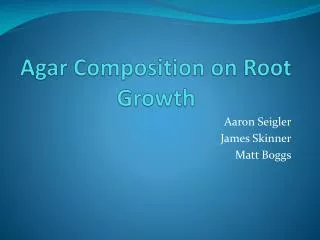 Agar Composition on Root Growth