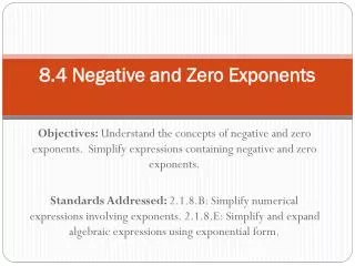 8 4 negative and zero exponents