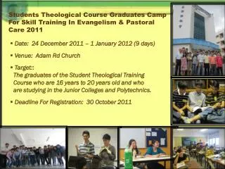 Students Theological Course Graduates Camp For Skill Training In Evangelism &amp; Pastoral Care 2011