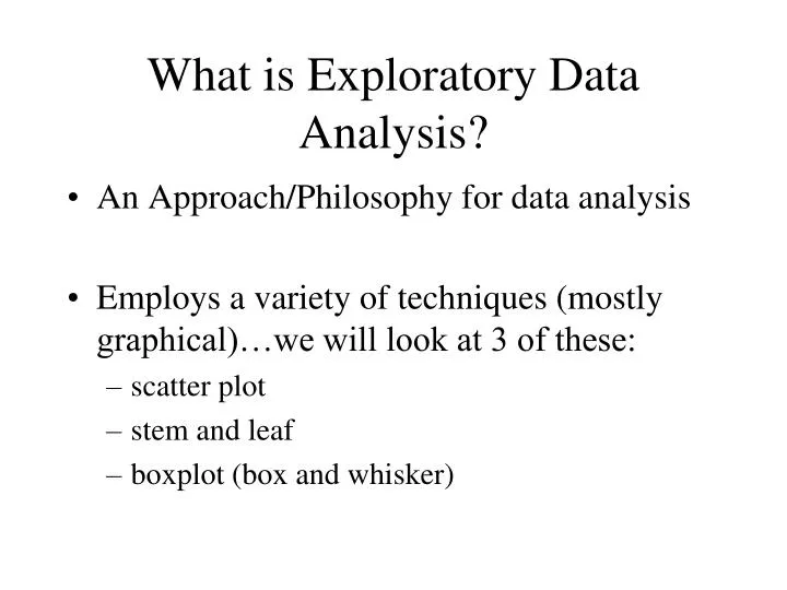 what is exploratory data analysis