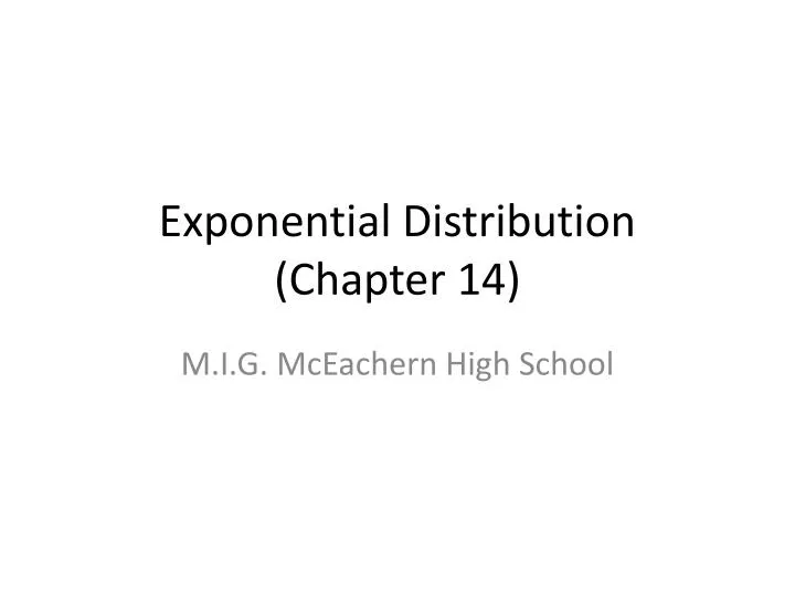 exponential distribution chapter 14