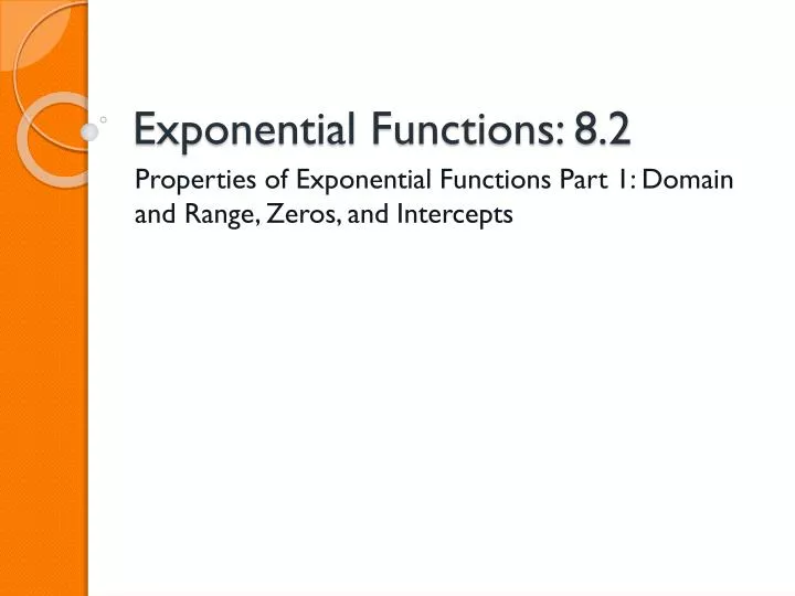 exponential functions 8 2