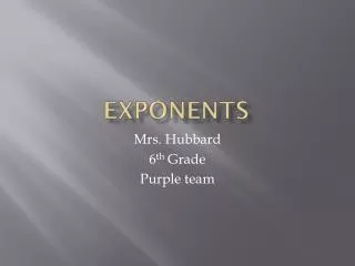 exponents