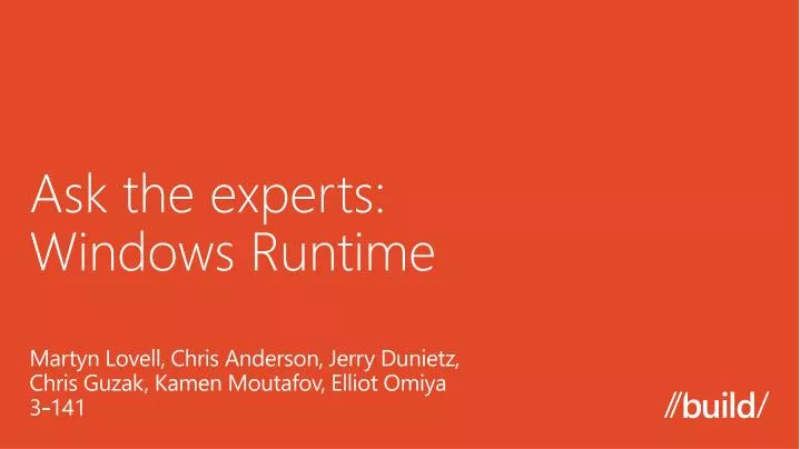 ask the experts windows runtime