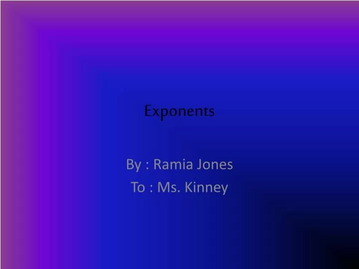 exponents