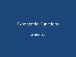 Exponential Functions