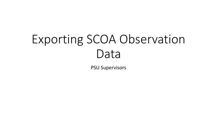exporting scoa observation data