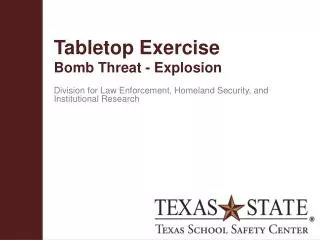 Tabletop Exercise Bomb Threat - Explosion