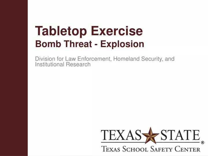 tabletop exercise bomb threat explosion