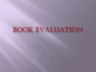 Book Evaluation