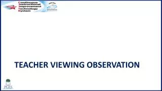 Teacher viewing observation