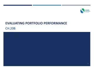 Evaluating Portfolio Performance