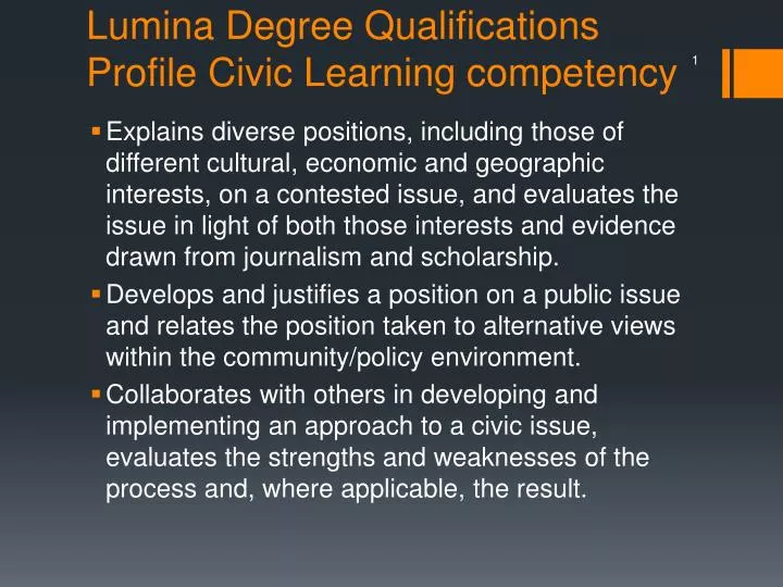 lumina degree qualifications profile civic learning competency