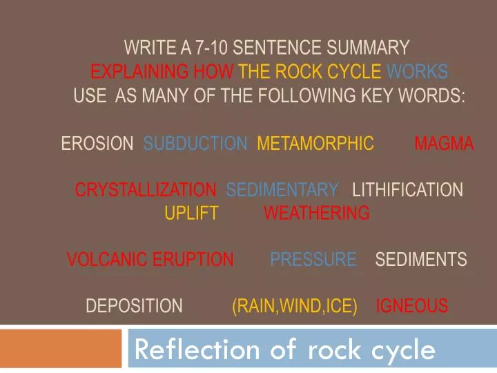 reflection of rock cycle