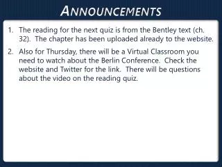 announcements