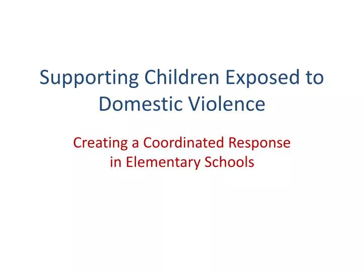 supporting children exposed to domestic violence