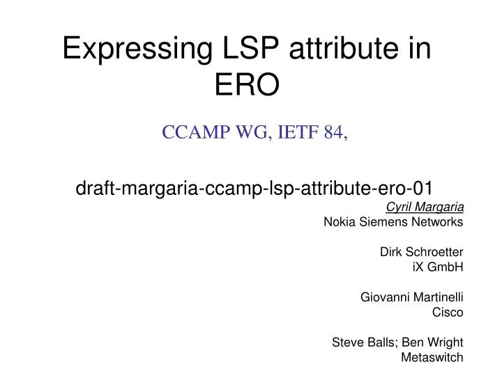 expressing lsp attribute in ero