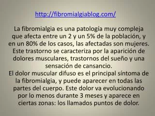 fibromialgia, un trastorno