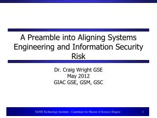 a preamble into aligning systems engineering and information security risk