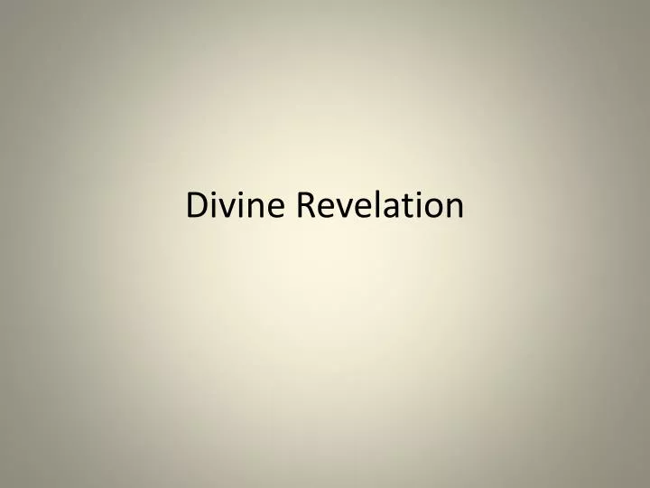 divine revelation