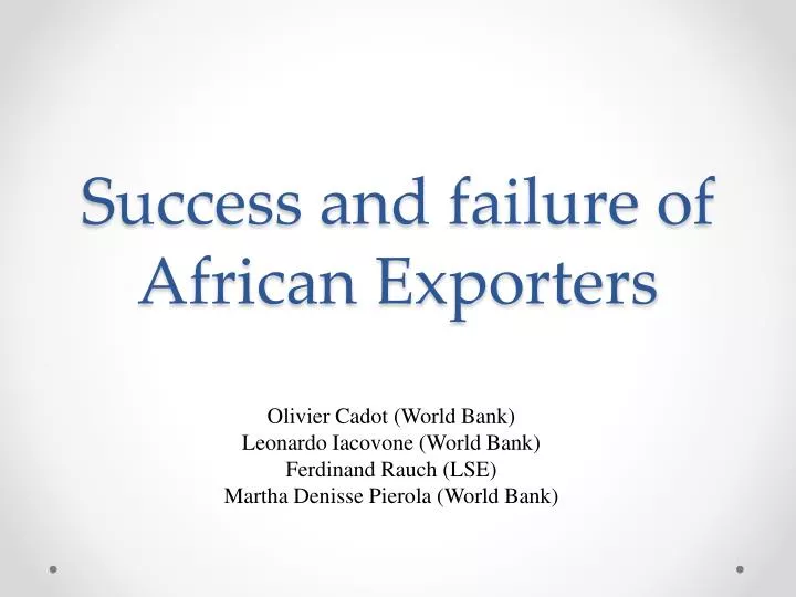 success and failure of african exporters