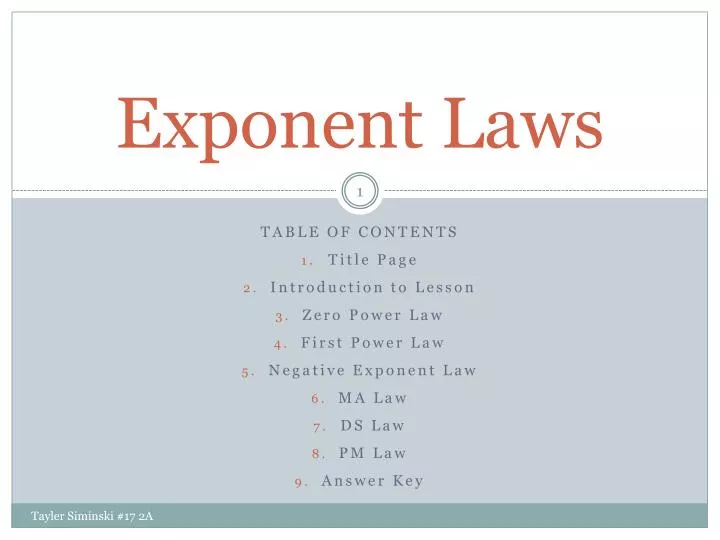 exponent laws