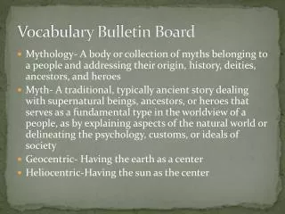 Vocabulary Bulletin Board