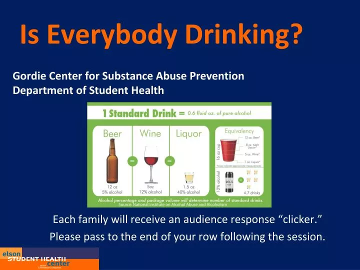 is everybody drinking gordie center for substance abuse prevention department of student health