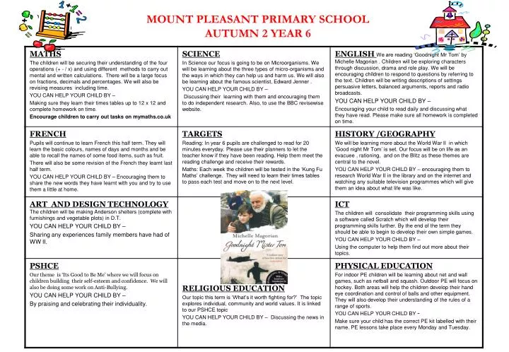mount pleasant primary school autumn 2 year 6