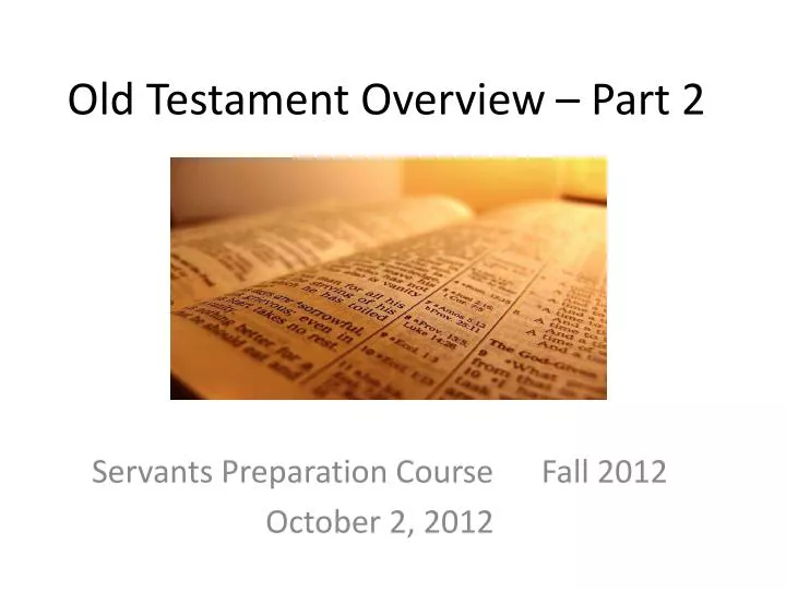 old testament overview part 2