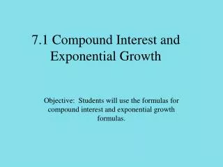 7.1 Compound Interest and Exponential Growth
