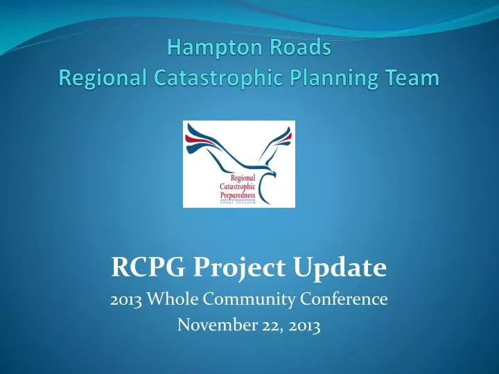 hampton roads regional catastrophic planning team
