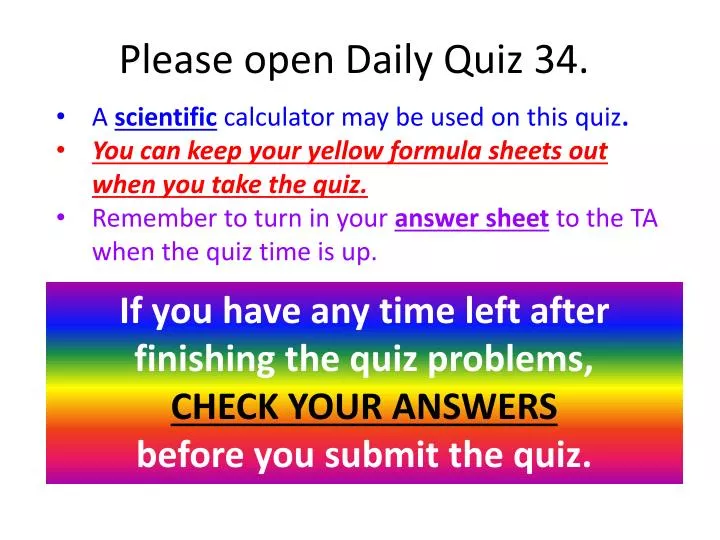 please open daily quiz 34