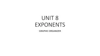 UNIT 8 EXPONENTS