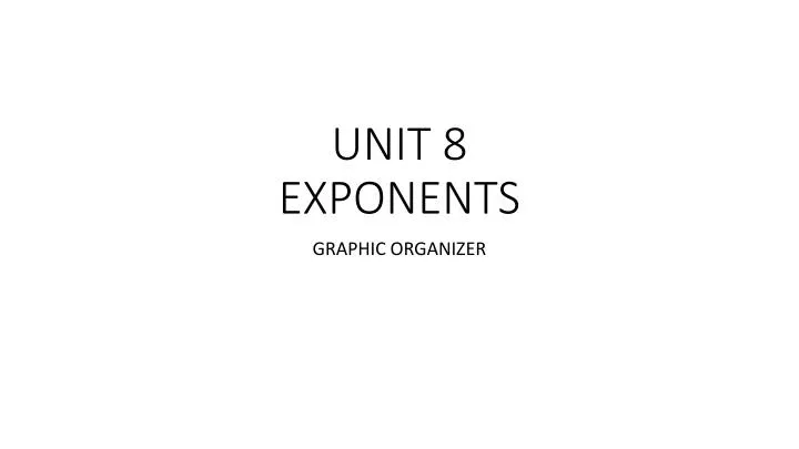 unit 8 exponents