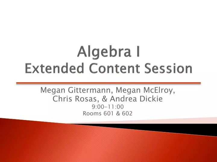 algebra i extended content session