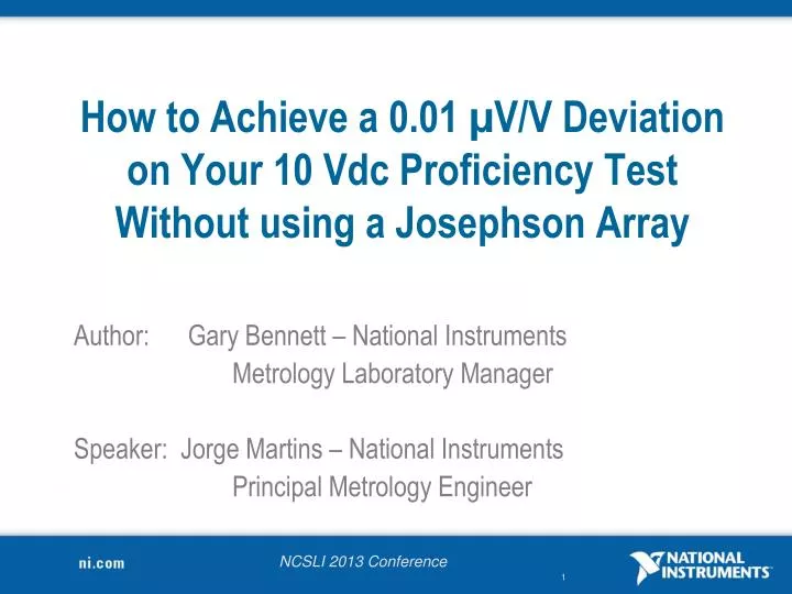 how to achieve a 0 01 v v deviation on your 10 vdc proficiency test without using a josephson array