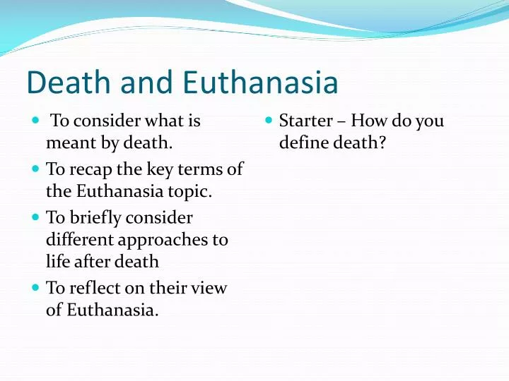 death and euthanasia