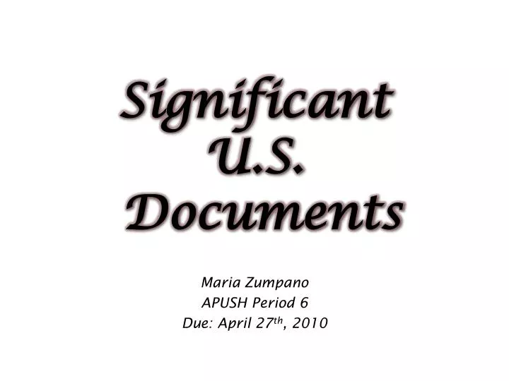 significant u s documents