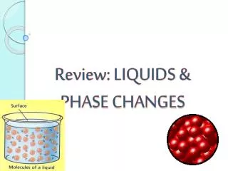 Review: LIQUIDS &amp; PHASE CHANGES