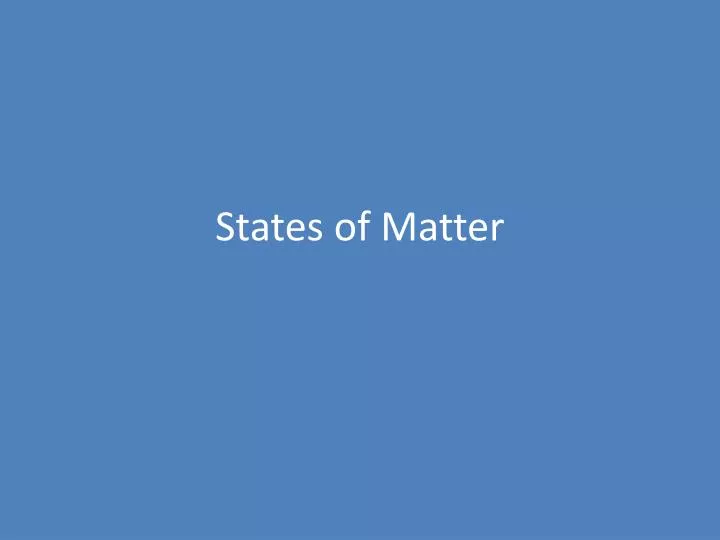 states of matter